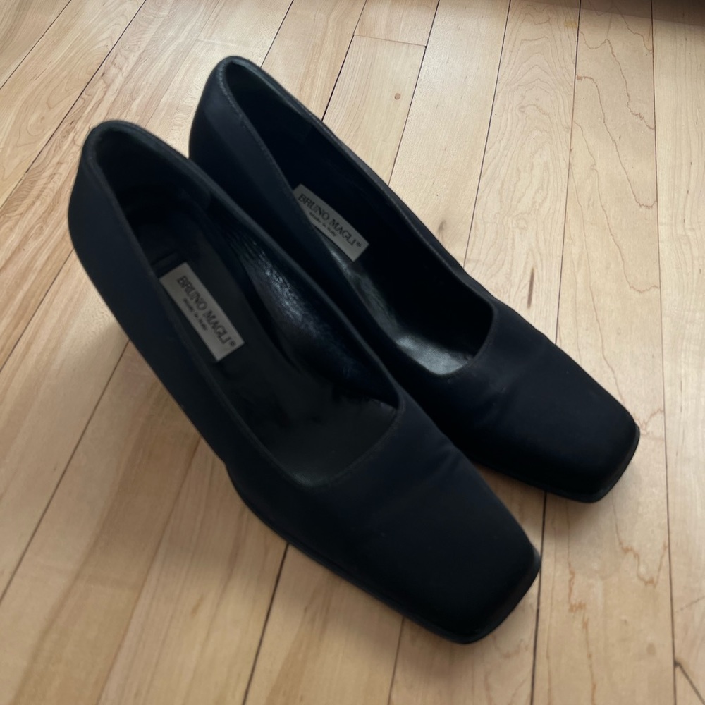 Bruno Magli Black Square-Toe Pumps